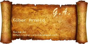 Giber Arnold névjegykártya